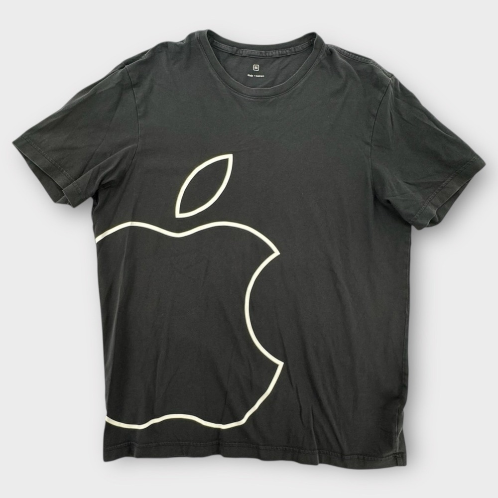 Apple T-Shirt Mens Medium 1 Infinite Loop Cupertino‎ Logo Employee Black Mac